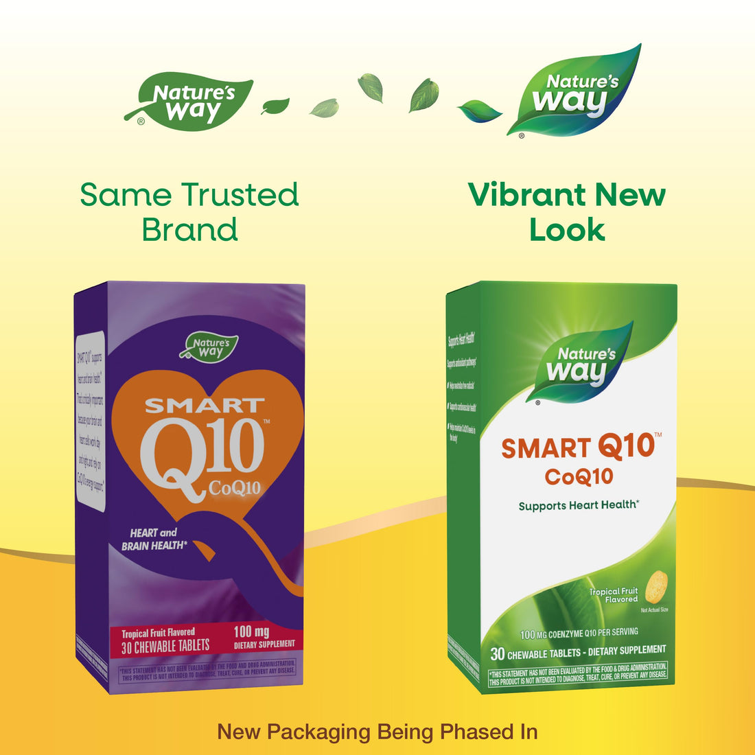 Nature's Way SMART Q10 CoQ10, Supports Heart Health & Cellular Energy*, Tropical Fruit Flavored, 100 mg per Serving, 30 Chewable Tablets (Packaging May Vary)