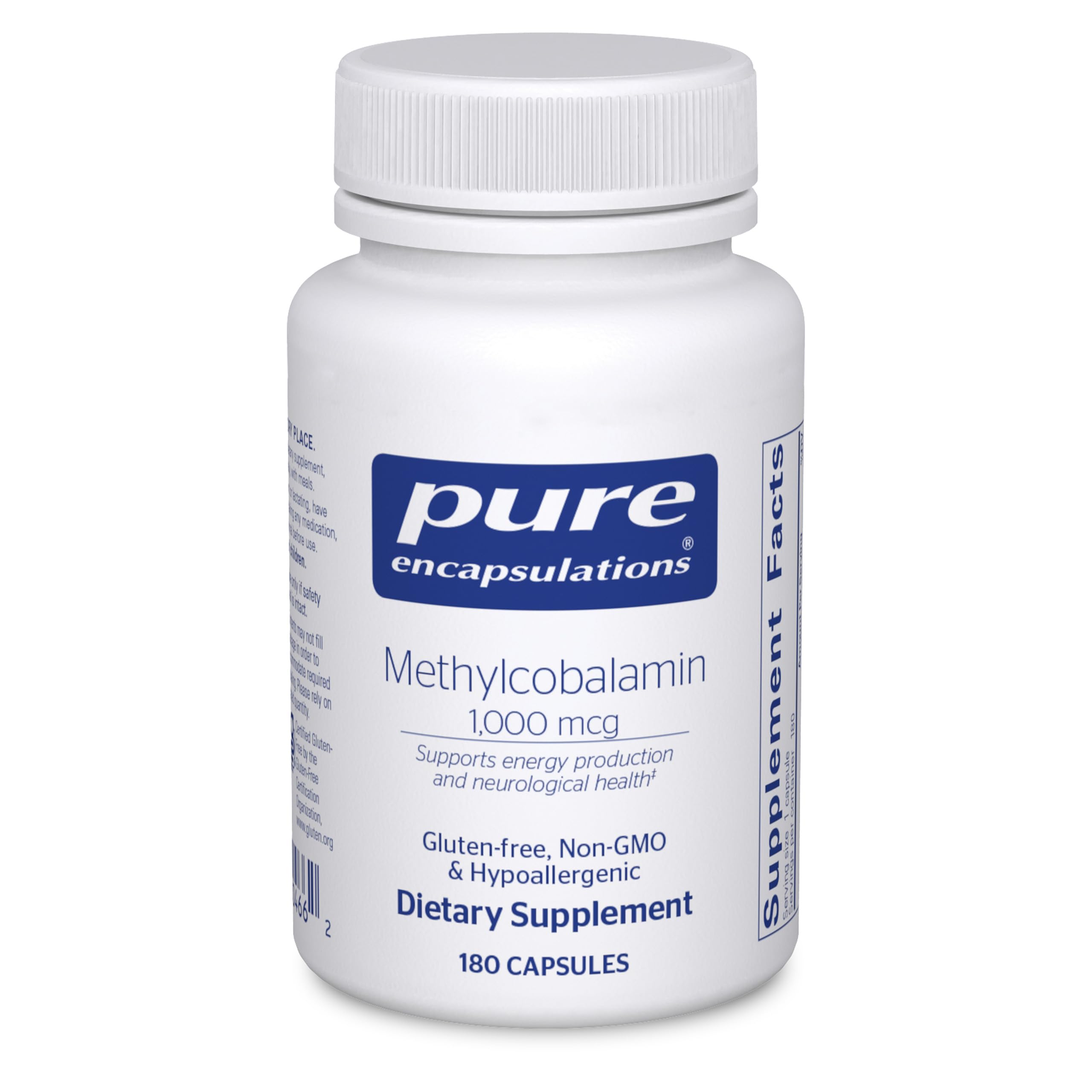 Pure Encapsulations Methylcobalamin 1,000 mcg - Vitamin B12 Supplement to Support Memory & Nerve Health - Premium Vitamin B12 Capsules - 180 Capsules