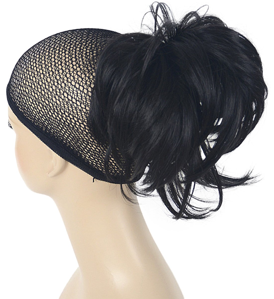 #2 Natural Black : Lydell Adjustable Messy Style Ponytail Hair Extension Synthetic Hair-Piece with Jaw Claw (#2 Natural Black)