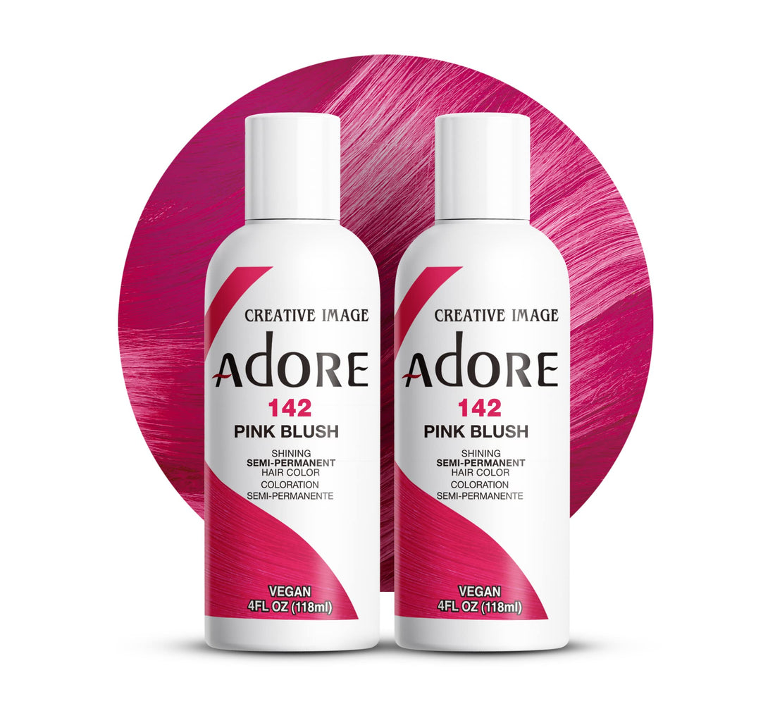 Adore Semi-Permanent Haircolor #142 Pink Blush 4 Ounce (118ml) (2 Pack)