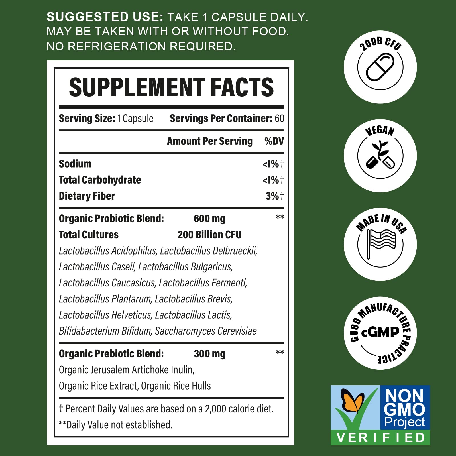 Probiotics for Women & Men - 200 Billion CFU 12 Strains Probiotics for Digestive Health Gut & Immune Health, Energy, with Organic prebiotics and probiotics Shelf Stable for Bloating 180 Capsules