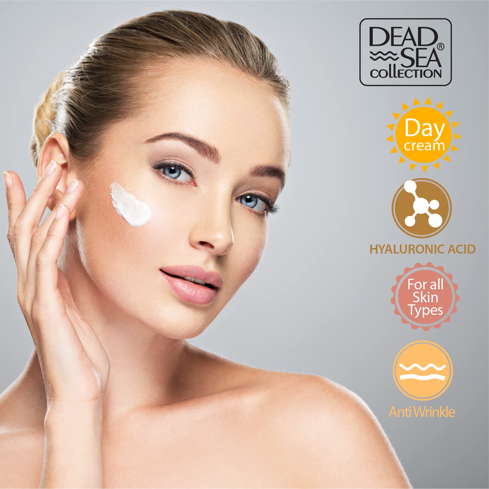 Dead Sea Collection Day Cream for Face with Hyaluronic Acid and Dead Sea Minerals - Nourishing Skin Care Moisturizer to Reduce Wrinkles (1.69 fl. oz)