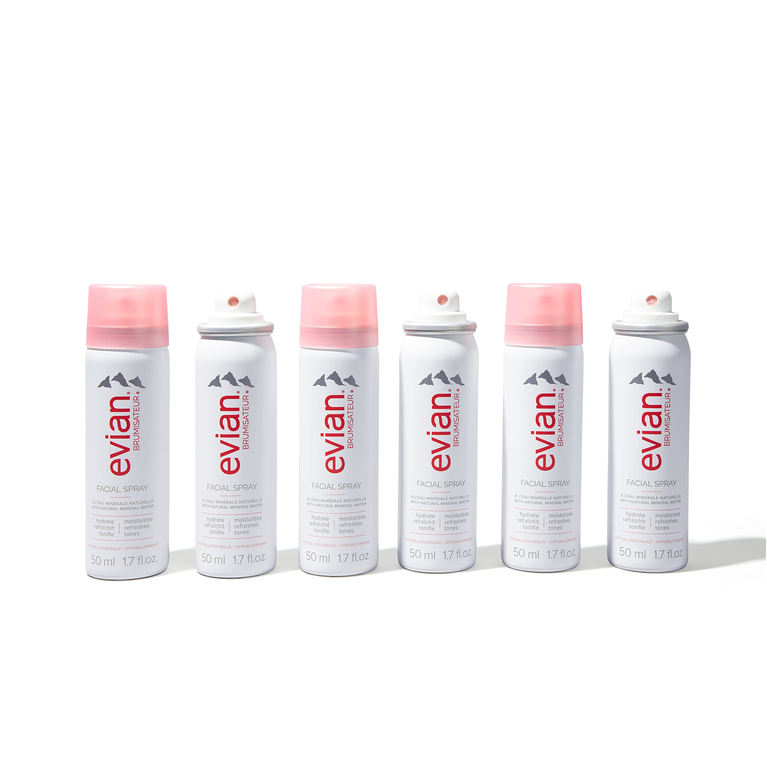 evian Natural Mineral Water Facial Spray, 1.7 oz. Travel Size (6 pack)