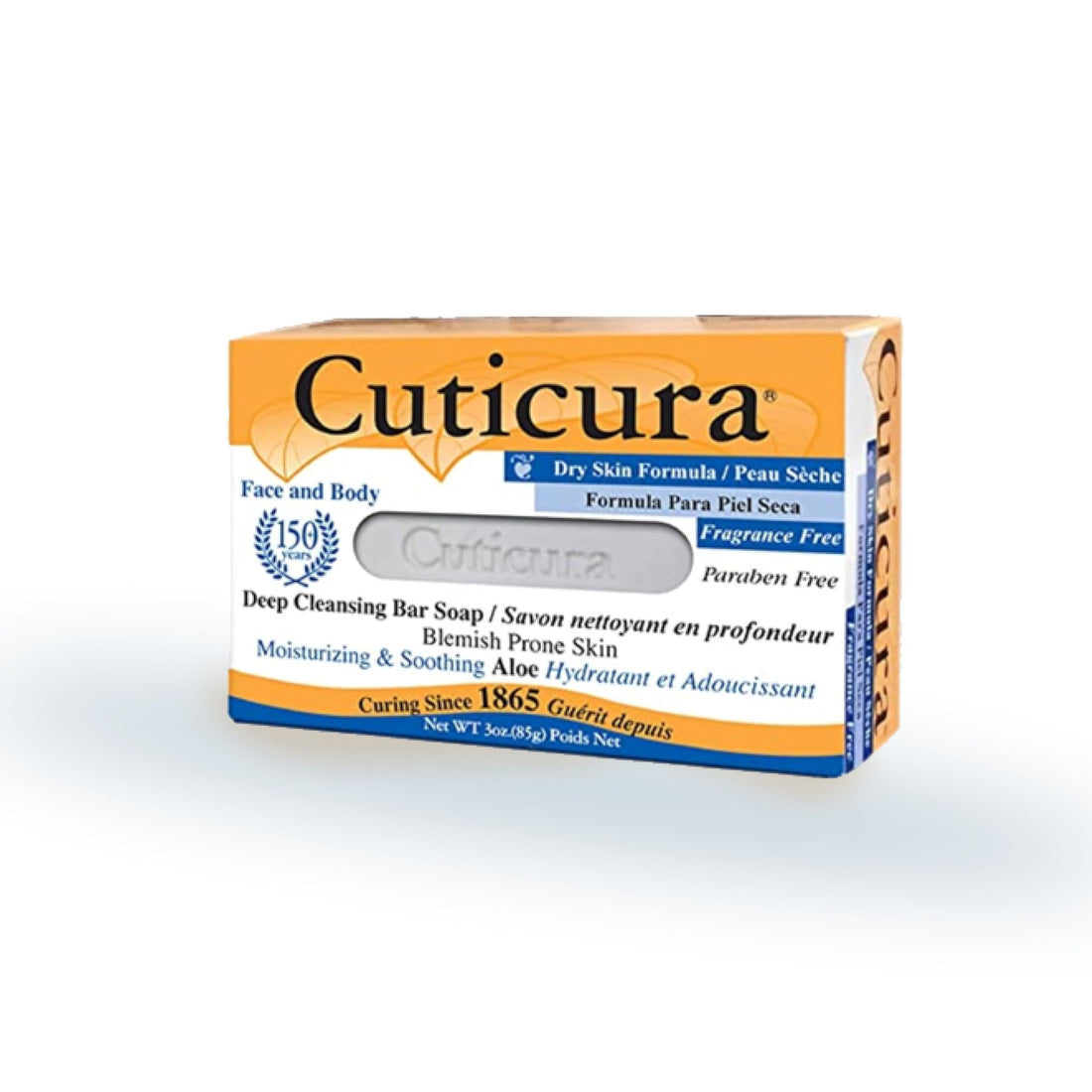 Cuticura Deep Cleansing Face and Body Soap, Dry Skin Formula – Deep Cleansing Bar Soap for Blemish-Prone Skin 3 oz (Pack of 6)