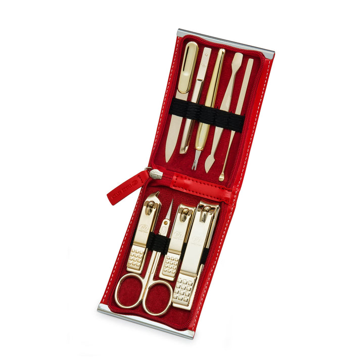 World No. 1, Three Seven (777) Travel Manicure Pedicure Grooming Kit Set - (Total 9 Pcs: TS-970RG), Made in Korea, Since 1975. Lifetime Warranty