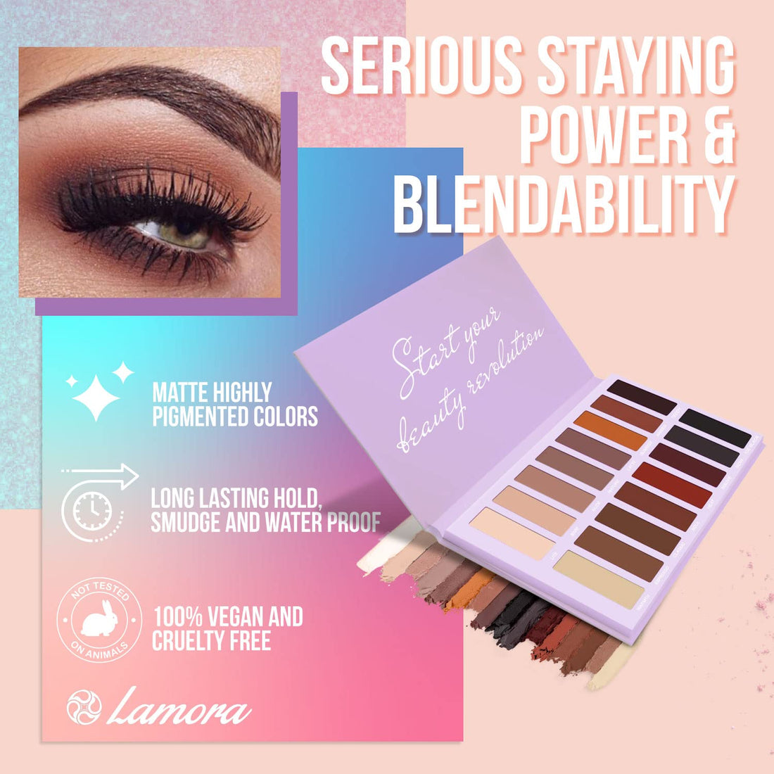 Best Pro Eyeshadow Palette Matte - 16 Highly Pigmented Makeup Eye Shadow Colors - Professional Vegan Nudes Warm Natural Bronze Neutral Smoky Shades