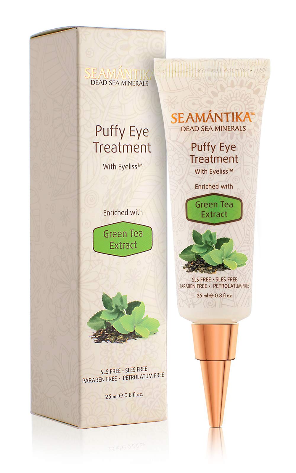 Puffy Eye Treatment Instant results – Naturally Eliminate Wrinkles, Puffiness, Dark Circle and Bags in Minutes – Hydrating Eye Cream w/ Green Tea Extract, Dead Sea Minerals by SEAMANTIKA – .8 fl.oz.