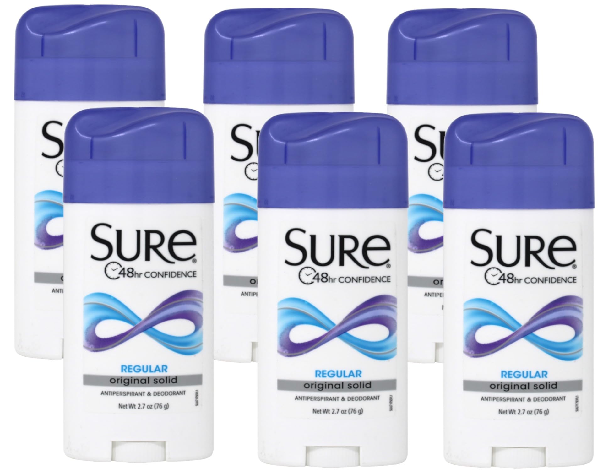 Sure Women's Invisible Solid Antiperspirant & Deodorant, Regular, 2.6 Ounce (Pack of 6)