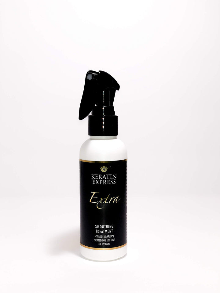 Keratin Express Extra Smoothing Treatment up to 6 weeks, 4 fl oz for Fine Hair. For Course Hair Use Keratin Express Plus. Do not use it on Pregnant Women and Children; it contains Formaldehyde.