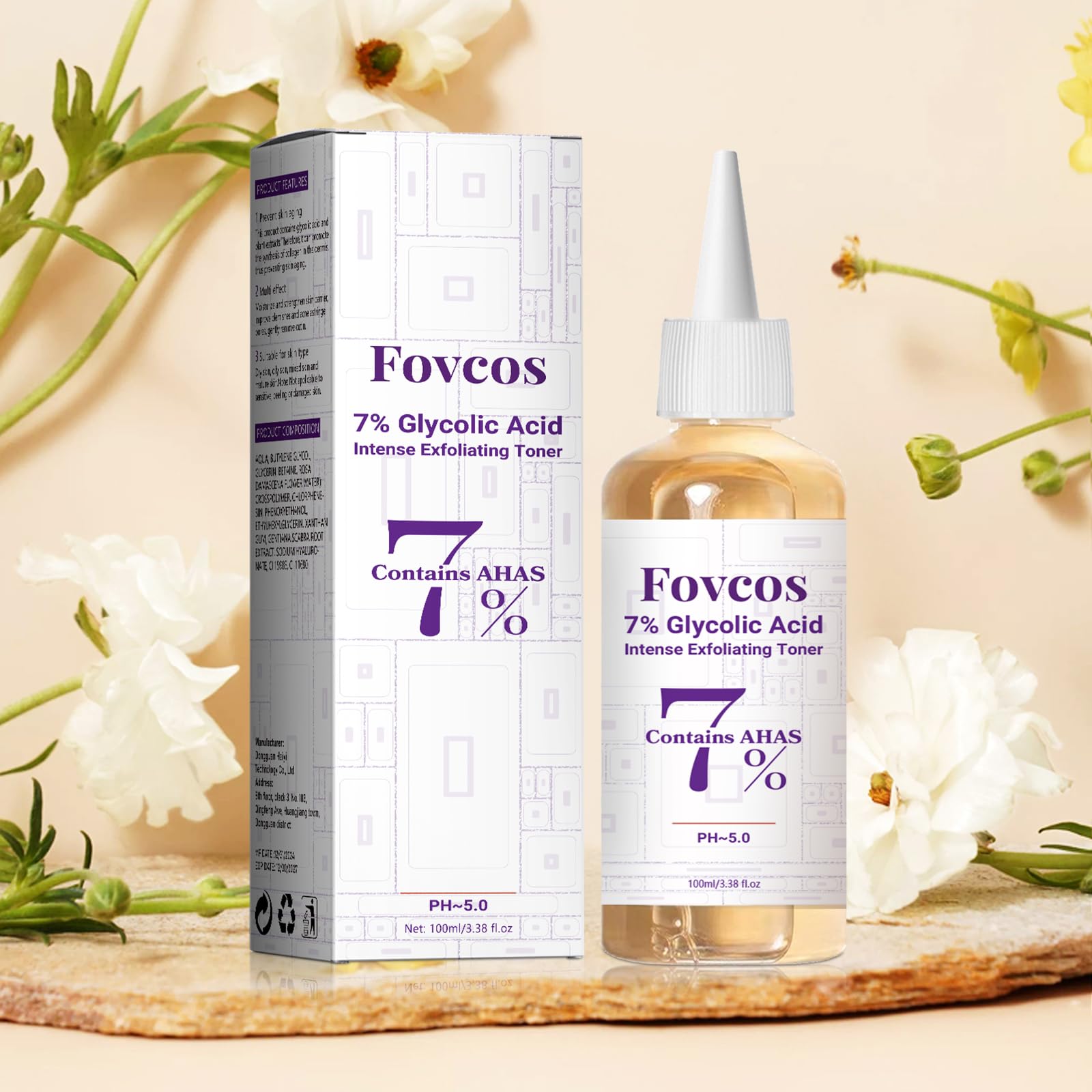 7% Glycolic Acid Toner, 7% Glycolic Acid Toner for Diminishing Acne Marks, Pore Tightening and Skin Hydration