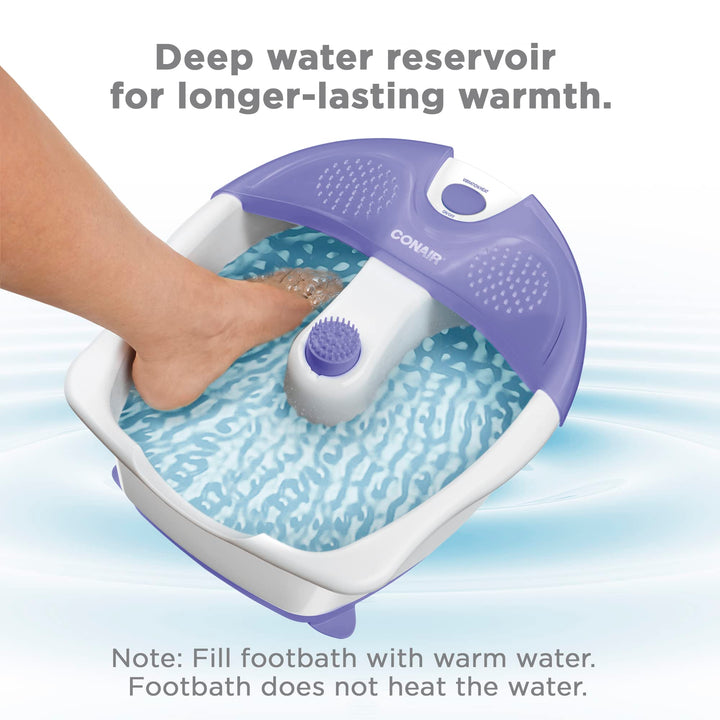 Conair Foot & Pedicure Spa with Vibration and Heat, Purple and White