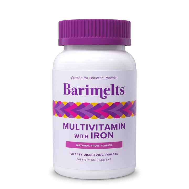 Barimelts Bariatric Multivitamin with Iron - 60 Fast-Dissolving Tablets (1-Month Supply) - Sugar-Free Bariatric Vitamins for Women, Natural Fruit Flavor