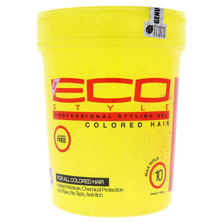 ECOCO EcoStyler Styling Gel Color Treated Max Hold 10,Yellow 32 oz