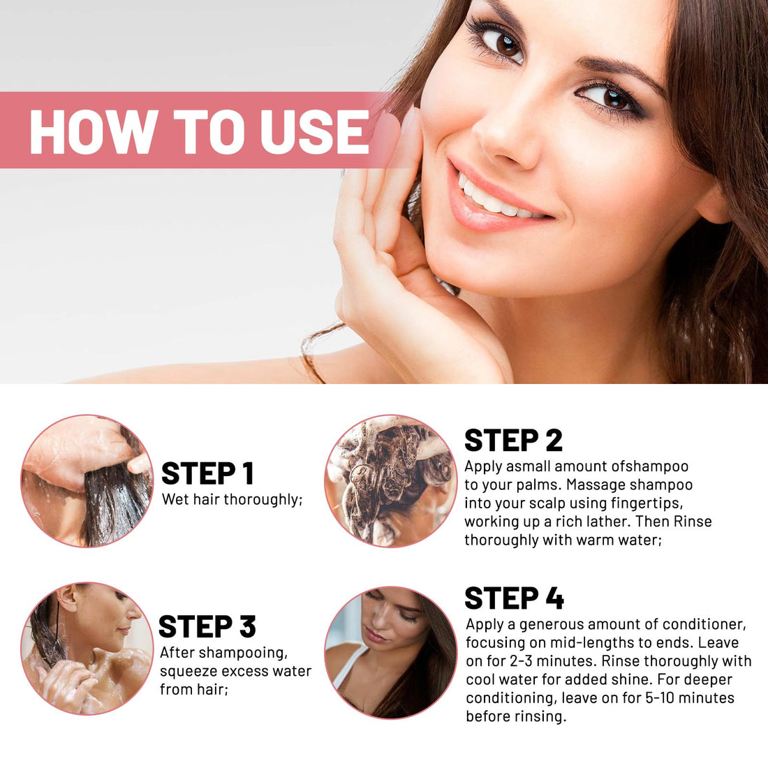 Strawberry & Milk Shampoo & Conditioner Set - Natural Extracts for All Hair Types - Strengthen Hair Roots, Reduce Split Ends & Breakage - 8.38 Fl Oz (248ml) Each - Long-Lasting Fragrance