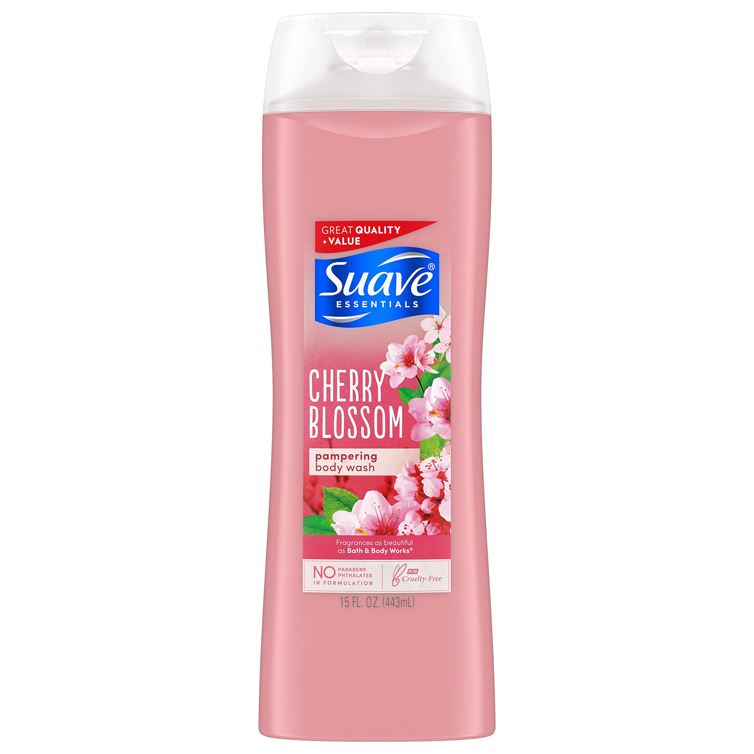 Suave Essentials Body Wash, Wild Cherry Blossom 12oz (Pack Of 6)