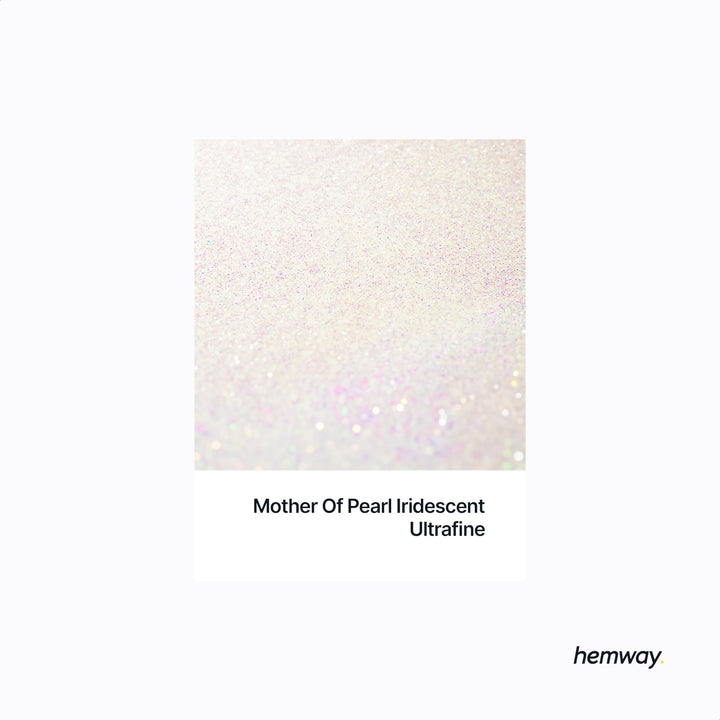 Hemway Premium Ultra Sparkle Glitter Multi Purpose Metallic Flake for Arts Crafts Nails Cosmetics Resin Festival Face Hair - Mother of Pearl Iridescent - Ultrafine (1/128 0.008 0.2mm) 100g / 3.5oz