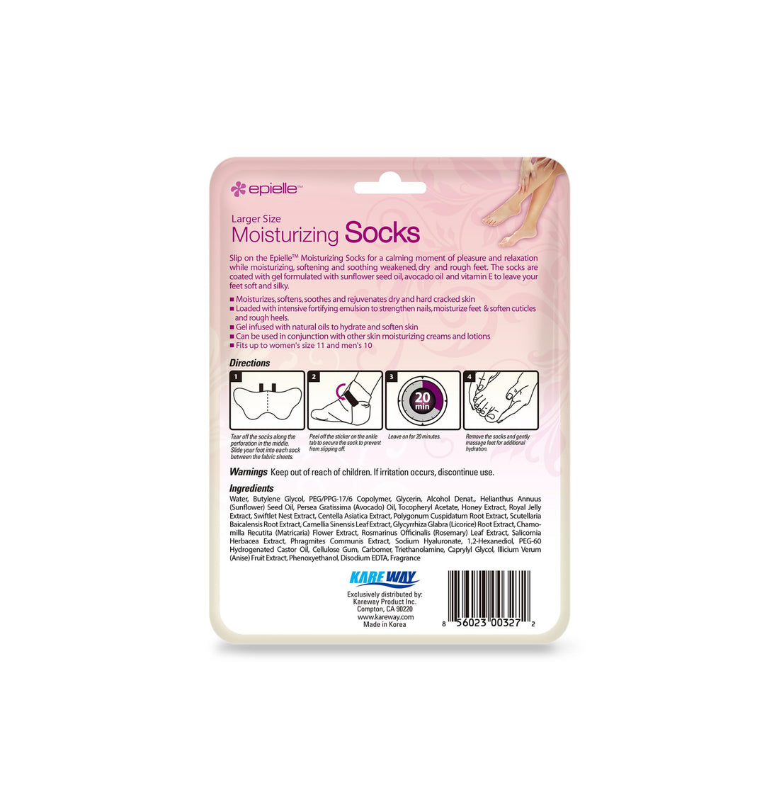 Moisturizing Socks-6Pk: Epielle Moisturizing Socks Sunflower Seed Oil + Avocado Oil + Vitamin E (6 Pack)