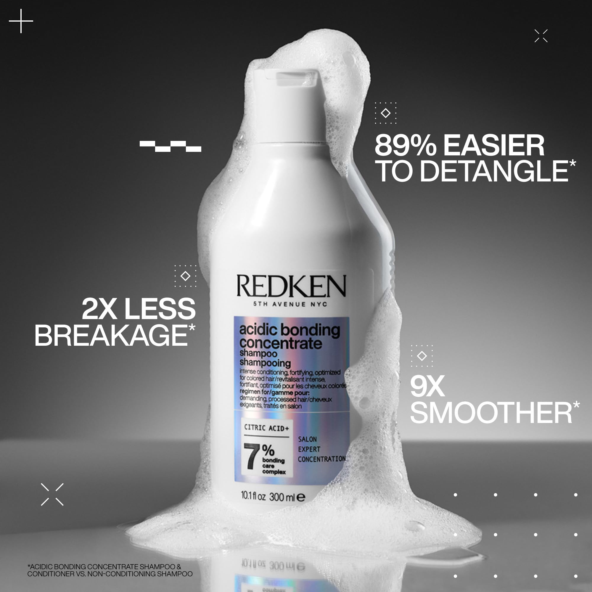 Redken Bonding Shampoo for Damaged Hair Repair | Acidic Bonding Concentrate | For All Hair Types |10.1 Fl Ounce