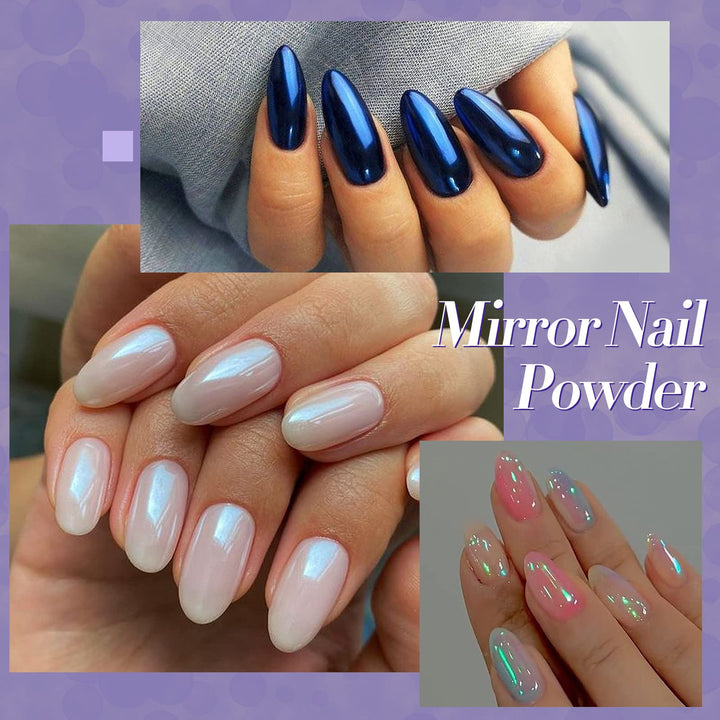 BORN PRETTY Chrome Powder Metallic Mirror Chameleon Nail Powder Auroras Mermaid Nail Powder Pigment for Nail Art Gel Polish Manicure Nail Art Decorations 9 Jars