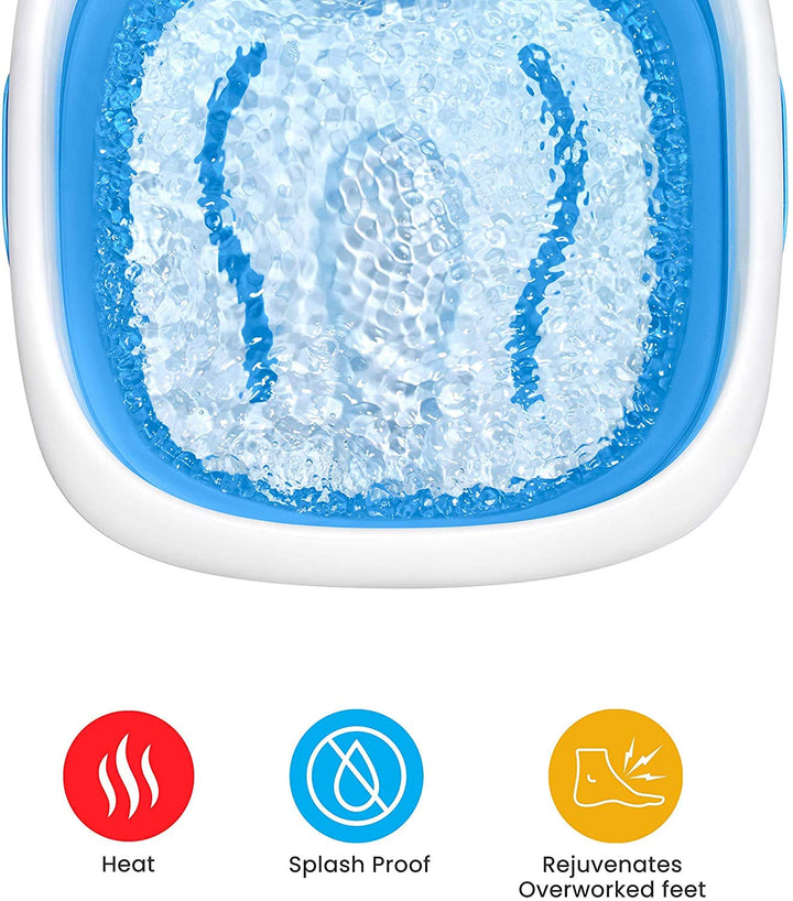 HoMedics Compact Pro Spa Collapsible Footbath with Heat, Vibration massage, Acu-node surface, Safe for use with Epsom salts, FB-350