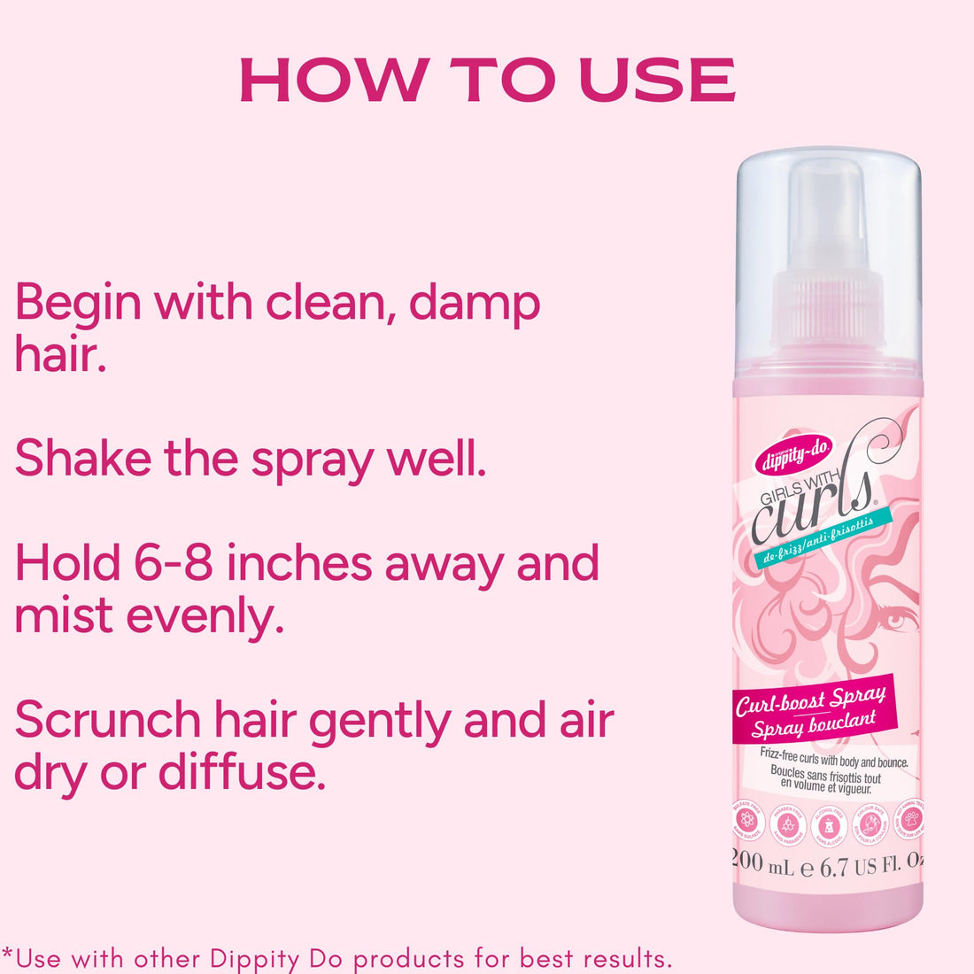 Dippity-Do Girls With Curls Curl Boost Spray, 6.7 Oz