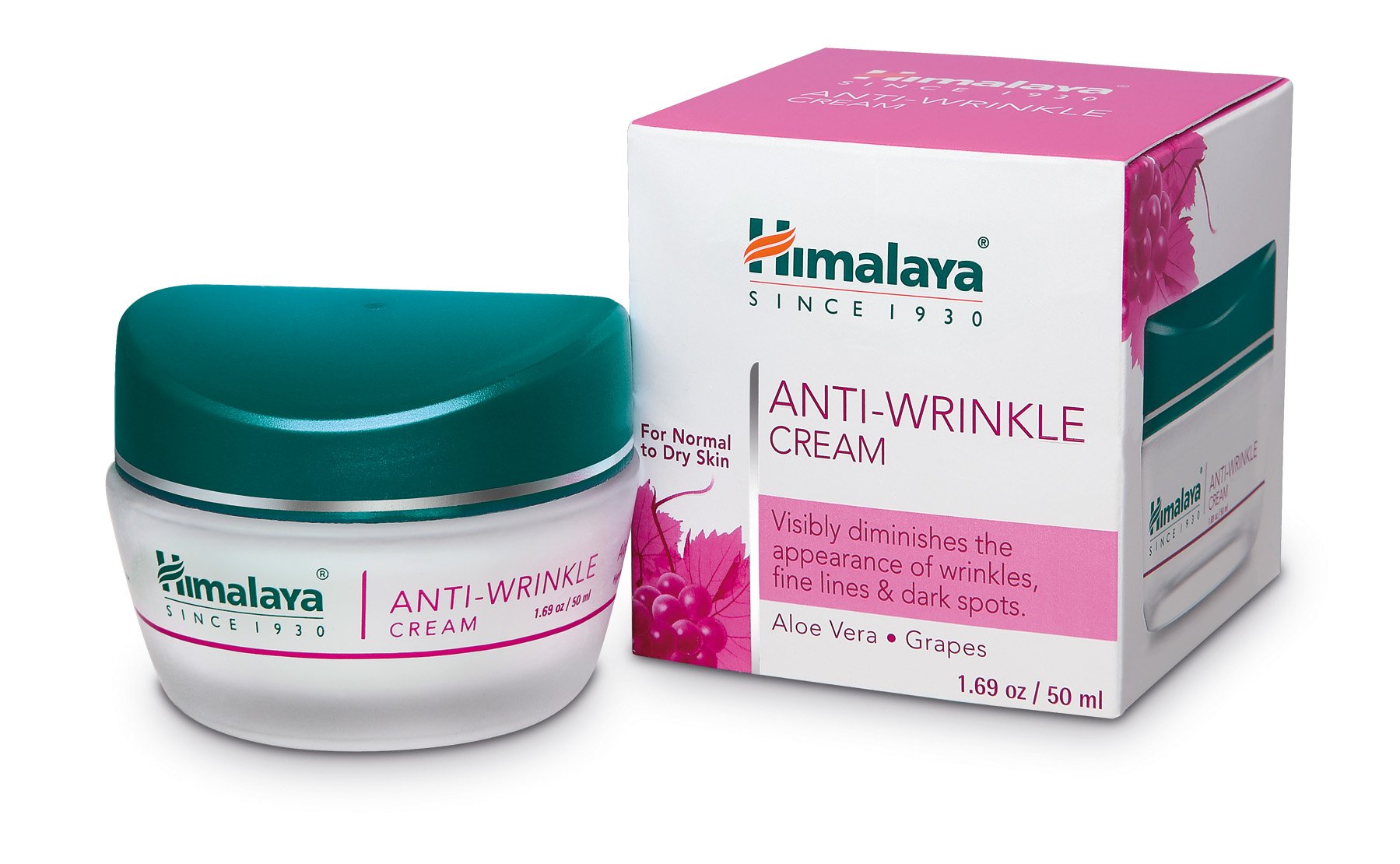 Himalaya AntiWrinkle Cream with Grapes and Aloe Vera,Reduces wrinkles,Fine Lines and Age Spots,1.69 oz/50ml