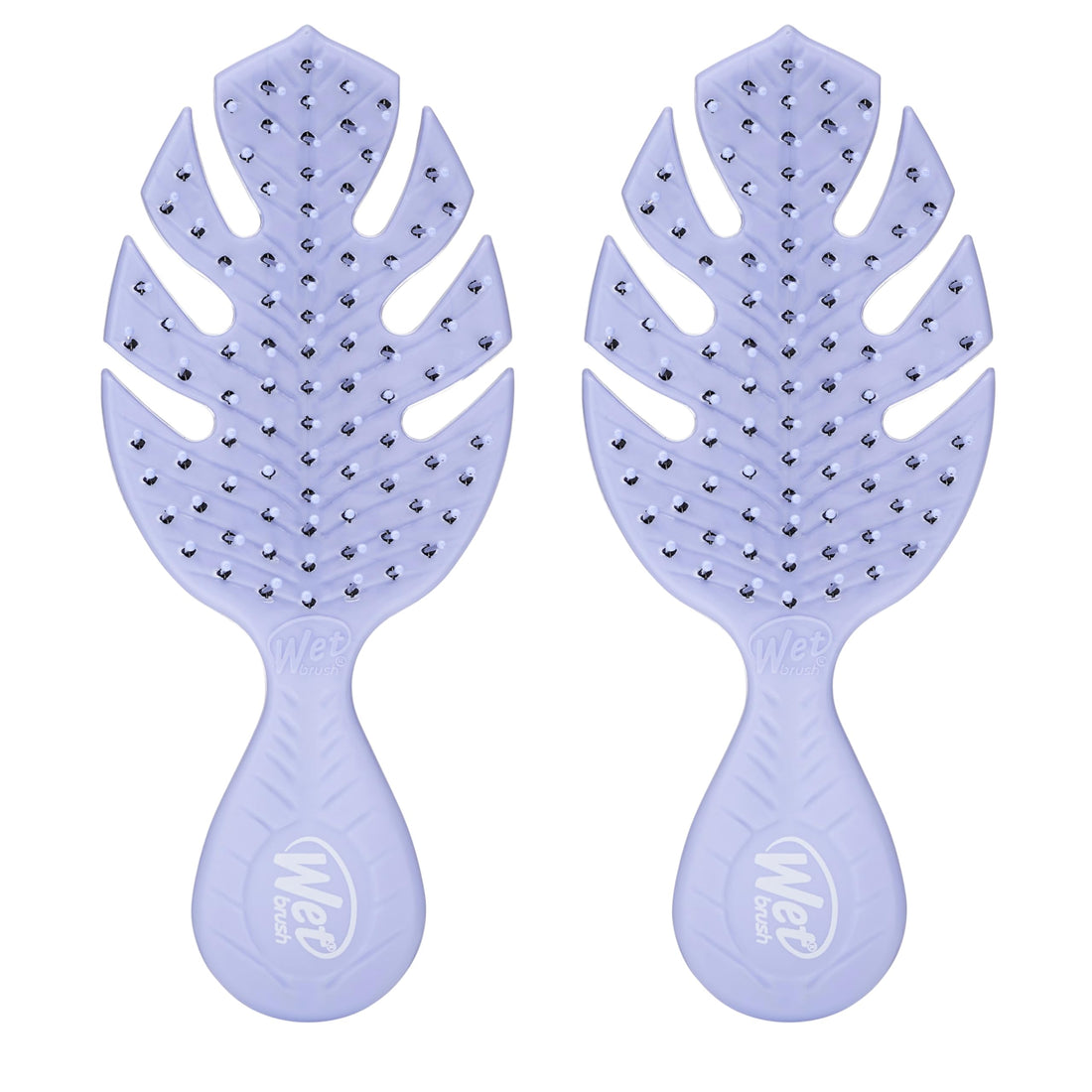 Wet Brush Go Green Mini Detangler, Purple - Detangling Travel Hair Brush - Ultra-Soft IntelliFlex Bristles Glide Through Tangles & Gently Loosens Knots While Minimizing Pain & Breakage (Pack of 2)
