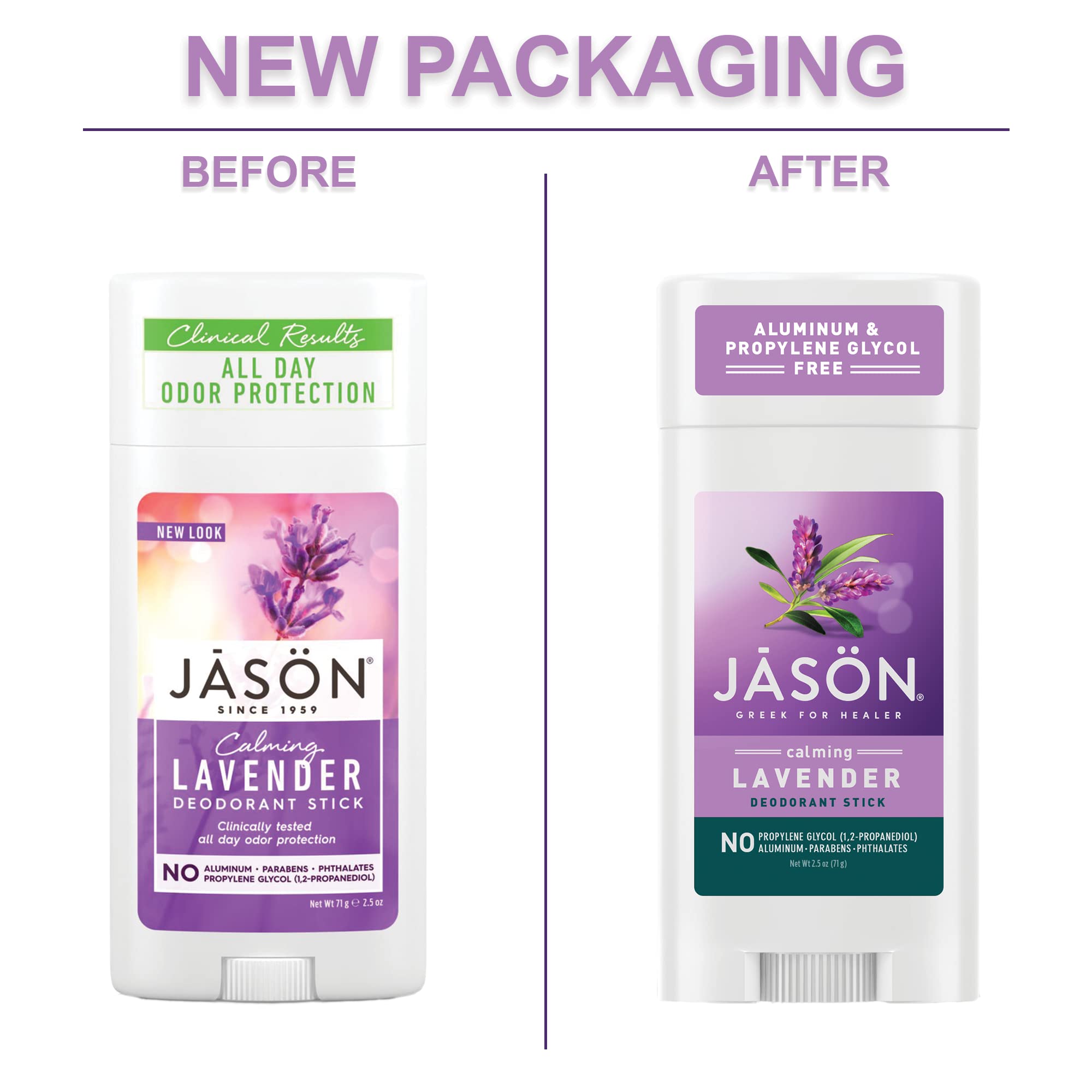 JASON Natural Calming Lavender Deodorant Stick, 73ml, Unisex