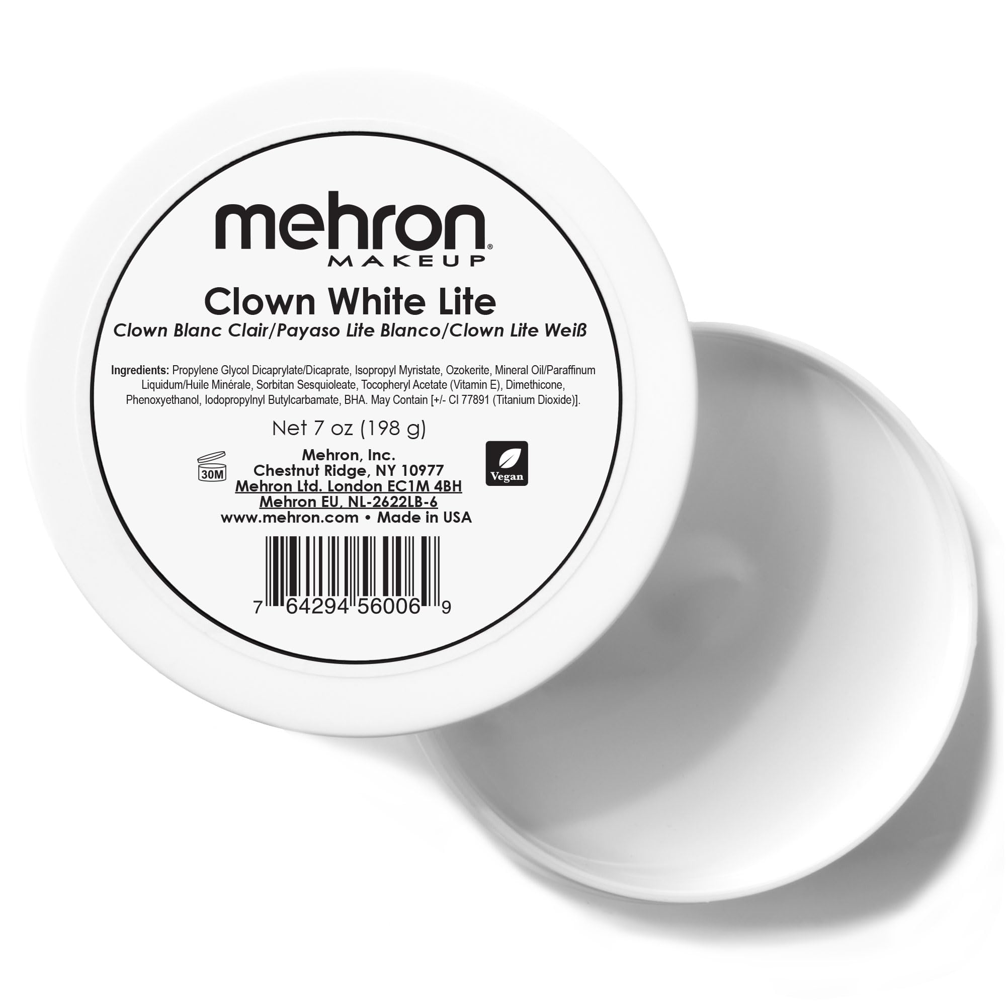 Mehron Makeup Clown White Lite Professional Makeup (7 oz)