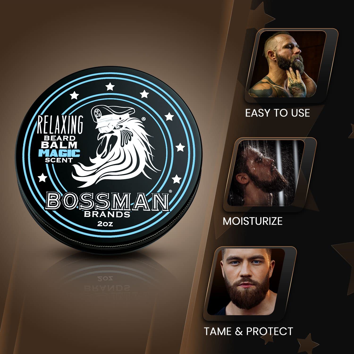 Magic : Bossman Relaxing Beard Balm- Nourish, Thicken and Strengthen Your Beard (Magic)