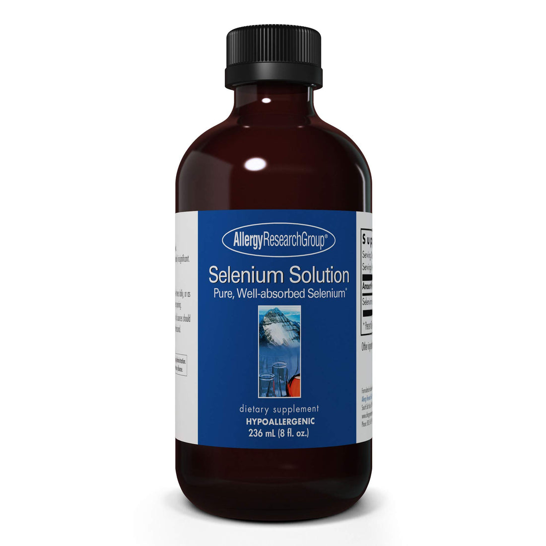 Allergy Research Group Selenium Solution - Well-Absorbed Selenium Liquid, Pure Sodium Selenite, Thyroid Support, Antioxidants, 100 mcg Supplement, Hypoallergenic - 8 Fl Oz