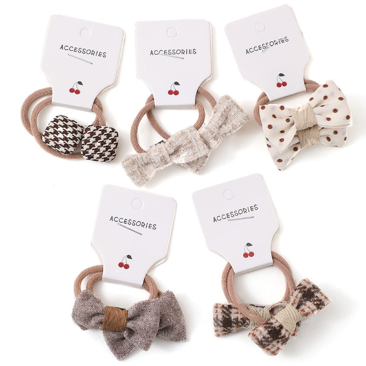 BOUNIQ 30 Pcs(15 pairs) Hair Ties With Bows 1.2 Inch Small Toddler Girls Ponytail Holders Pigtails Elastic Bands Hair Accessories For Toddler Kids Baby Girls