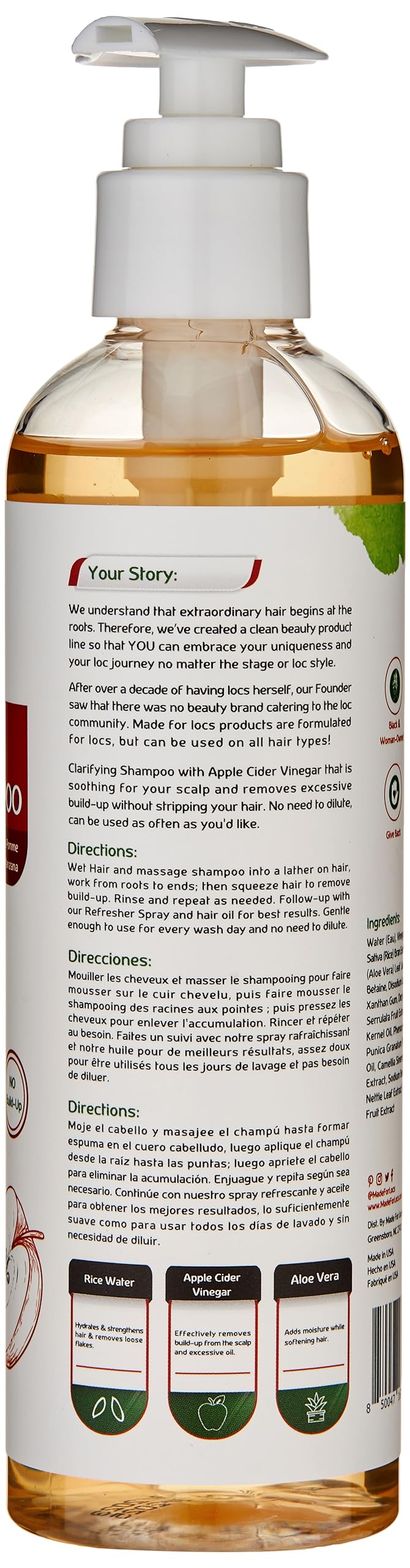 Made For Locs Vegan Apple Cider Vinegar Shampoo | 8 oz