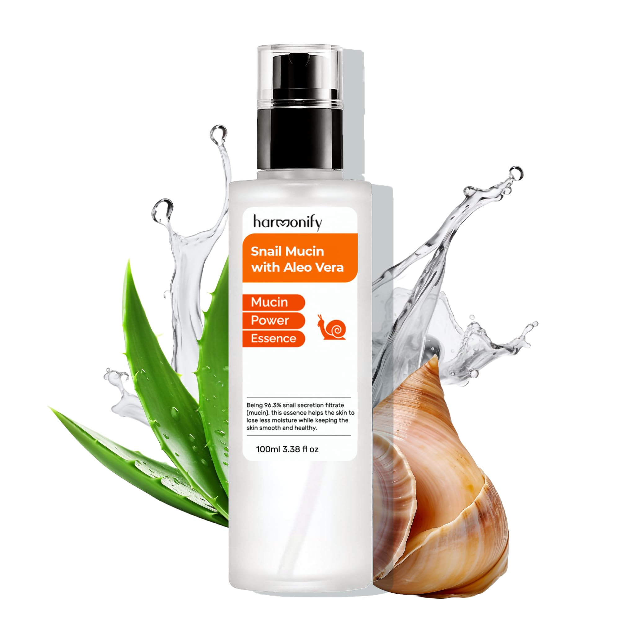HARMONIFY Snail Mucin Serum for Face with Aloe Vera, 96,3% Snail Secretion Filtrate Repairing Essence, Korean Skin Care Hydrating Facial Serum, Personal & Skin Care, 3.38 fl.oz