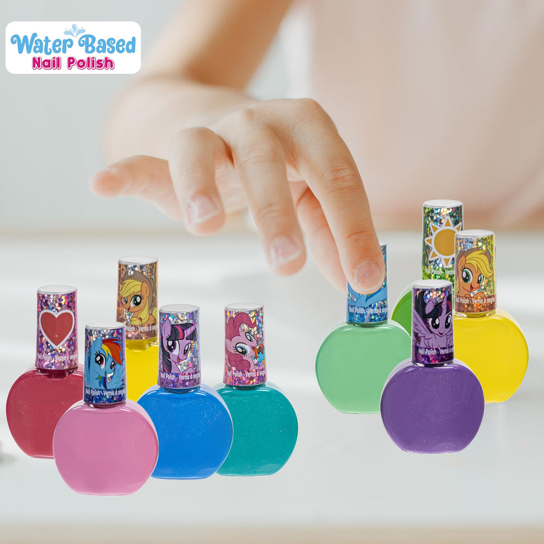 Townleygirl My Little Pony Best Peel-Off Nail Polish, Deluxe Gift Set For Kids, 18 Count Colors, Some With Glitter