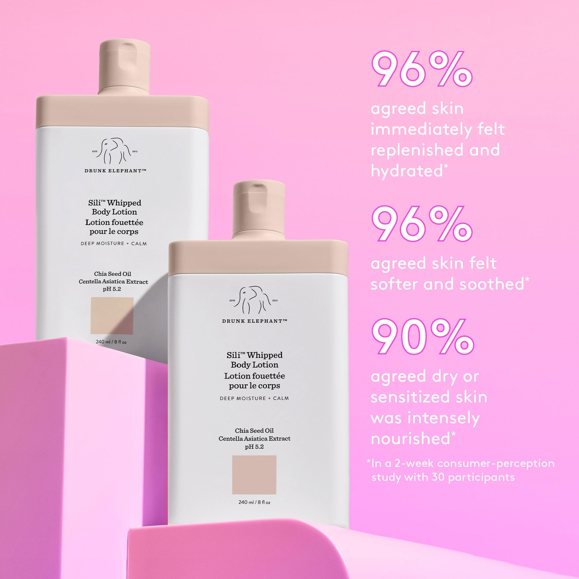 Drunk Elephant Sili Whipped Body Lotion - 240 ml/8 fl oz - Rich Daily Moisturizing Lotion - Clean Clinical Skincare - Cruelty-Free - Free of Essential Oils, Silicones, and Fragrance