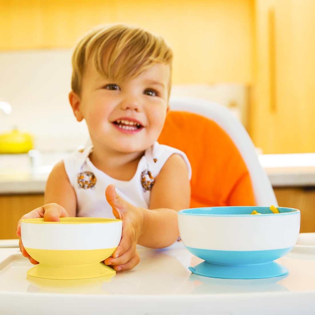 Munchkin Stay Put Suction Bowls for Babies and Toddlers, 3 Pack, Blue/Green/Yellow