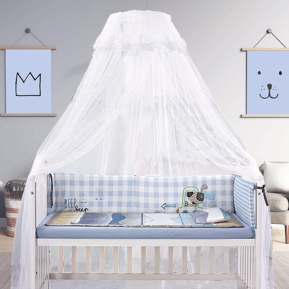 Joylife Baby Net Baby Toddler Bed Crib Dome Canopy Netting (White)