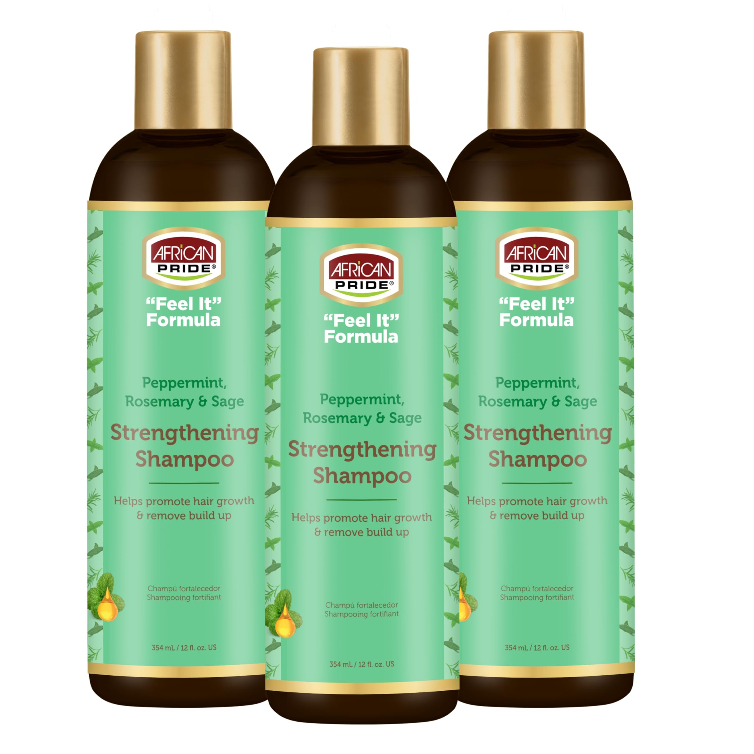 African Pride Feel It Formula Strengthening Shampoo - 12 fl oz (Pack of 3)