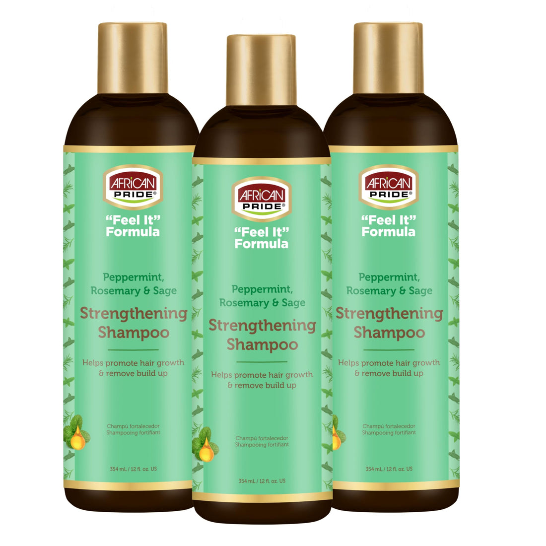 African Pride Feel It Formula Strengthening Shampoo - 12 fl oz (Pack of 3)