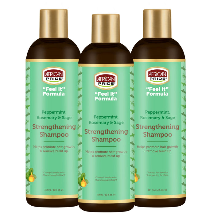 African Pride Feel It Formula Strengthening Shampoo - 12 fl oz (Pack of 3)