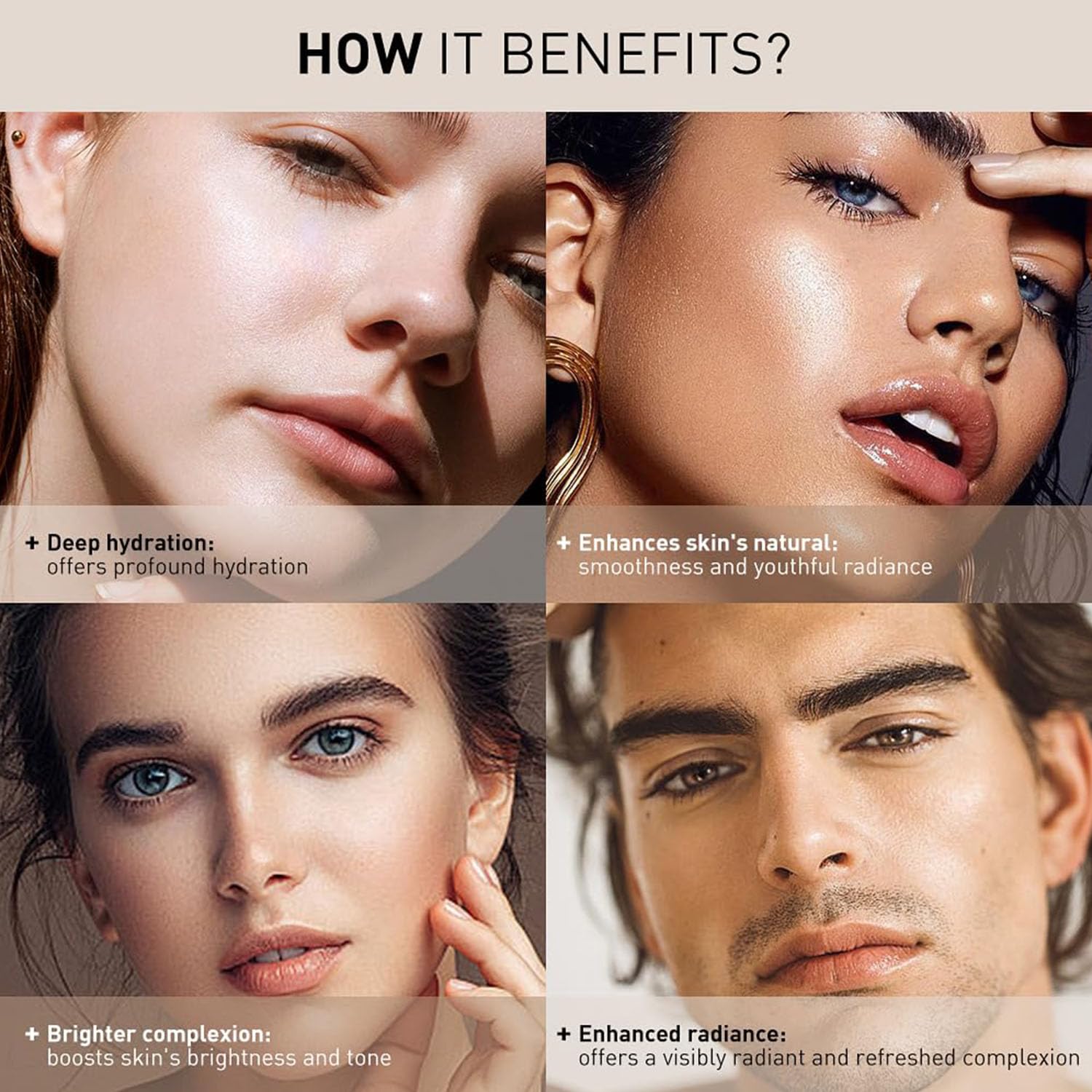 AIWEI Face Moisturizer Collagen Cream - Moisturizing, Hydrating & Recovery - Day Night Face Cream with Retinol and Hyaluronic Acid for Men & Women - 1.7 oz