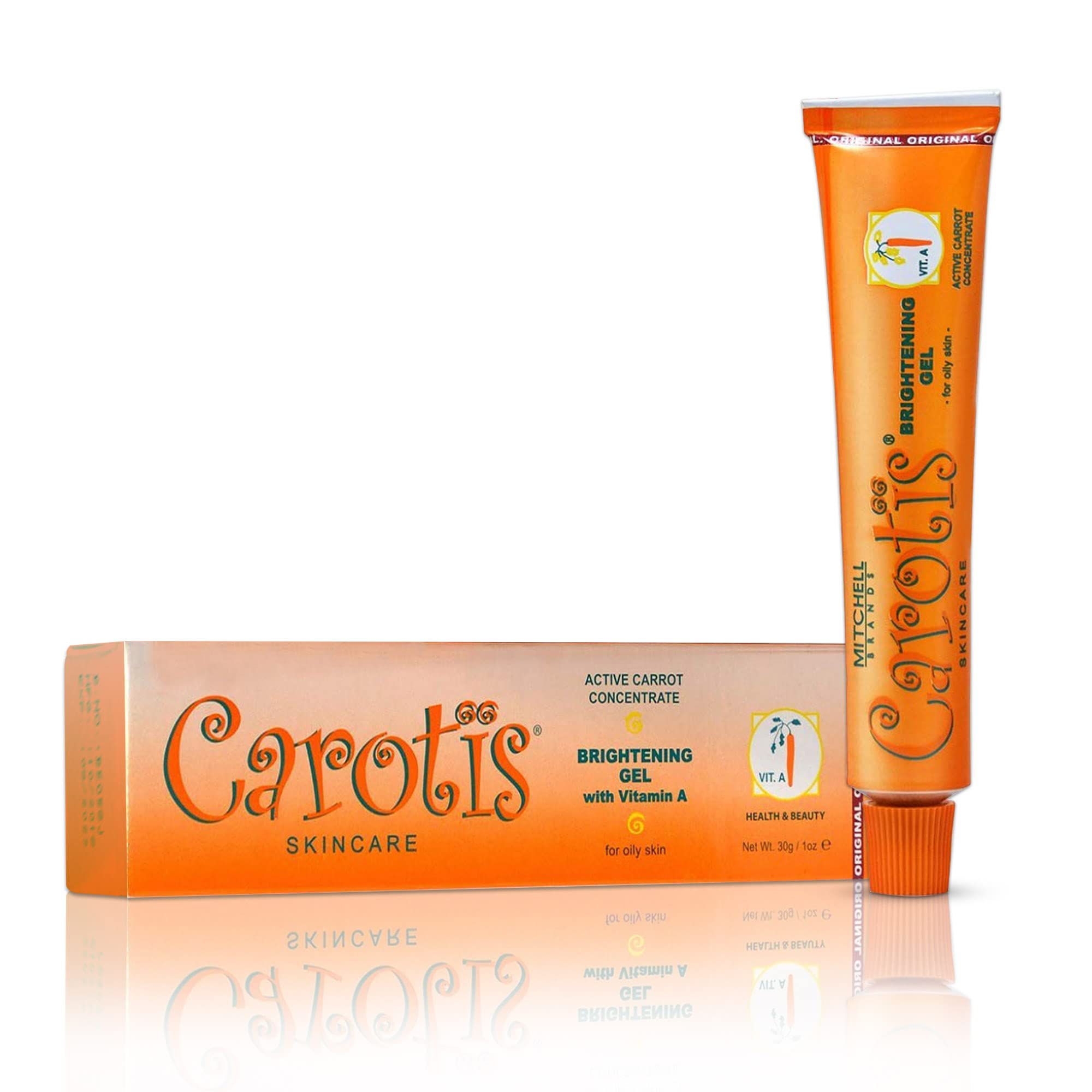 CAROTÏS Brightening Gel | 30g / 1 fl oz | Fade Dark Spots on: Face Armpit, Body Knees, Feet, Hands, & Even Out Skin Tone | with Carrot Oil and Alpha Arbutin, For