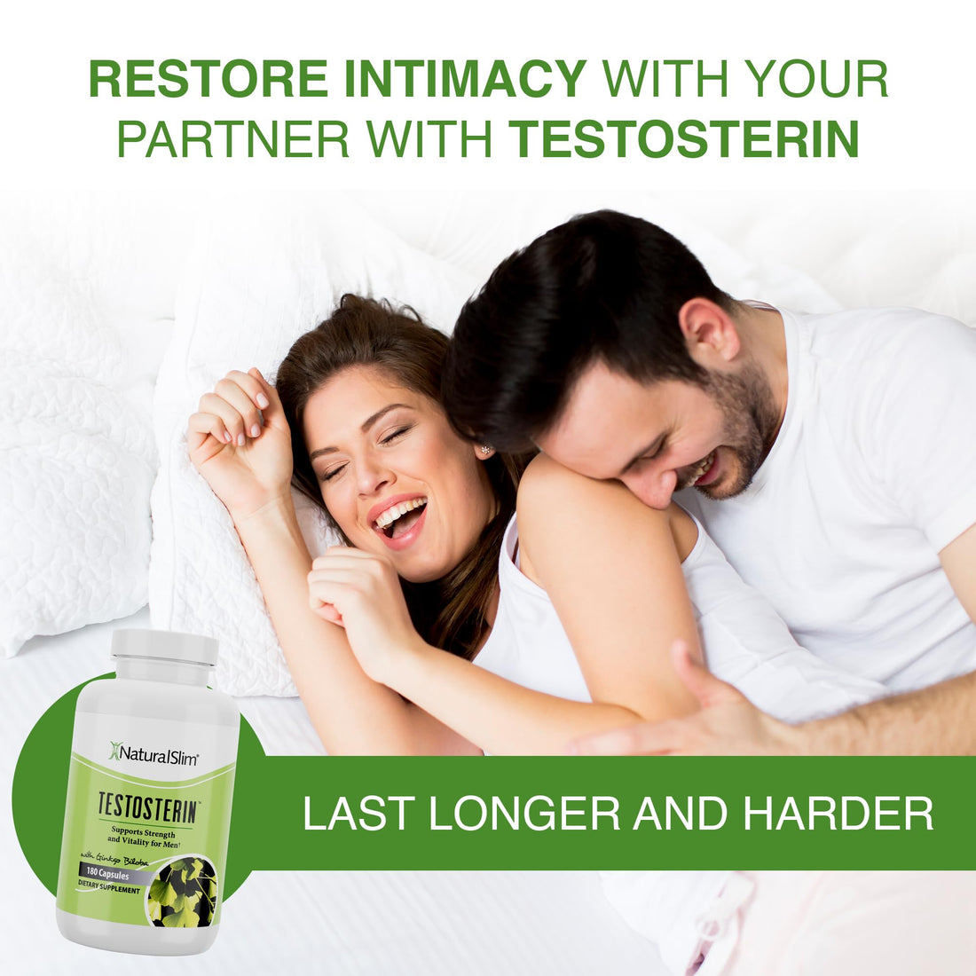 NaturalSlim Testosterin Mens Multivitamins Testosterone Booster - Testosterone Supplement with Vitamin B3, Zinc, Proprietary Blend & Testofen for Muscle Support, Stamina & Metabolism - 180 Capsules