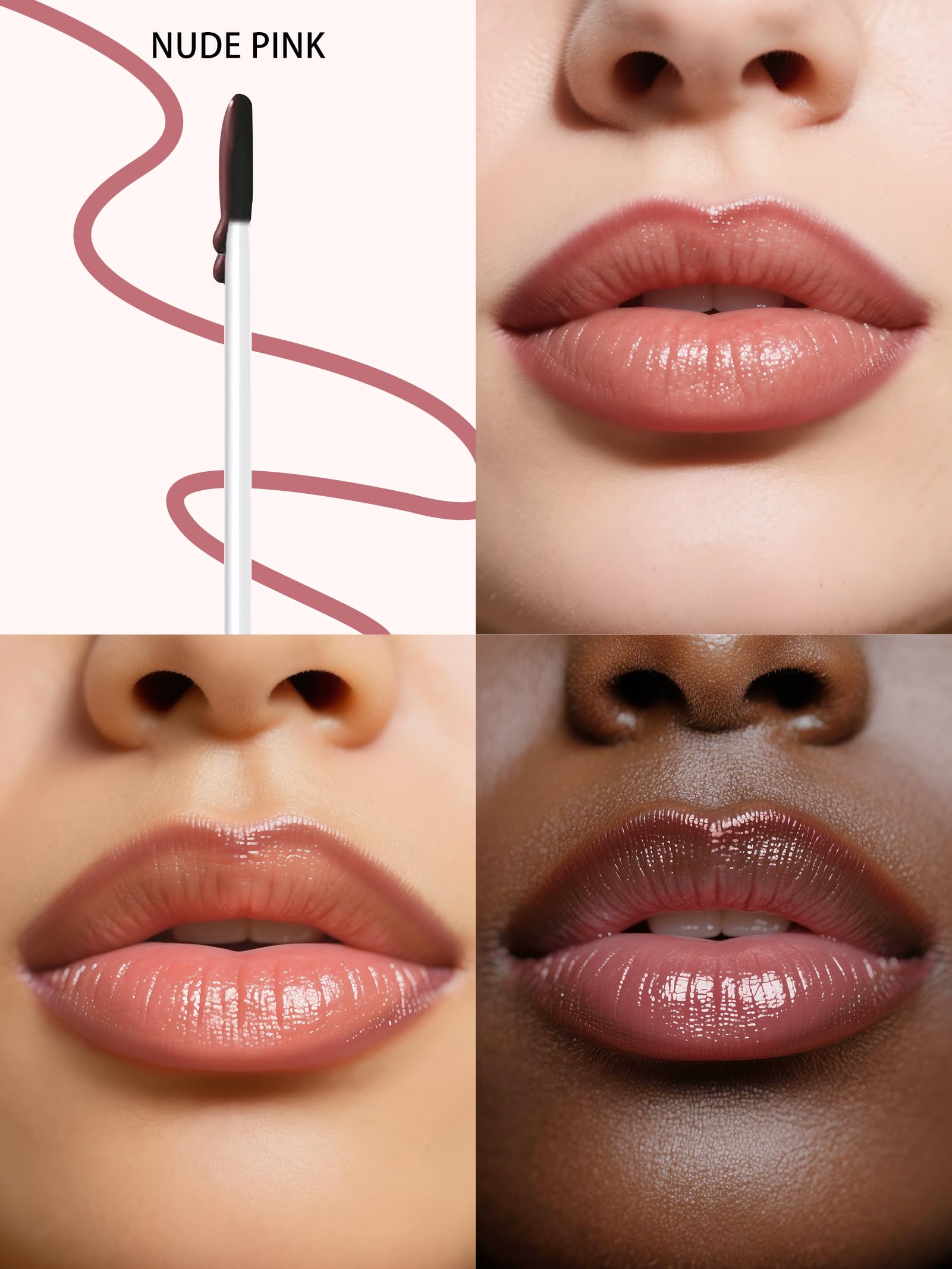 QCMME Lip Stain Peel Off Lip Liner Stain with Tweezer, Long Lasting Matte Lip Tint Tattoo, Highly Pigmented Color Lip Makeup, Waterproof Lipstick, Transfer-proof Lipstain for Women, Nude Pink