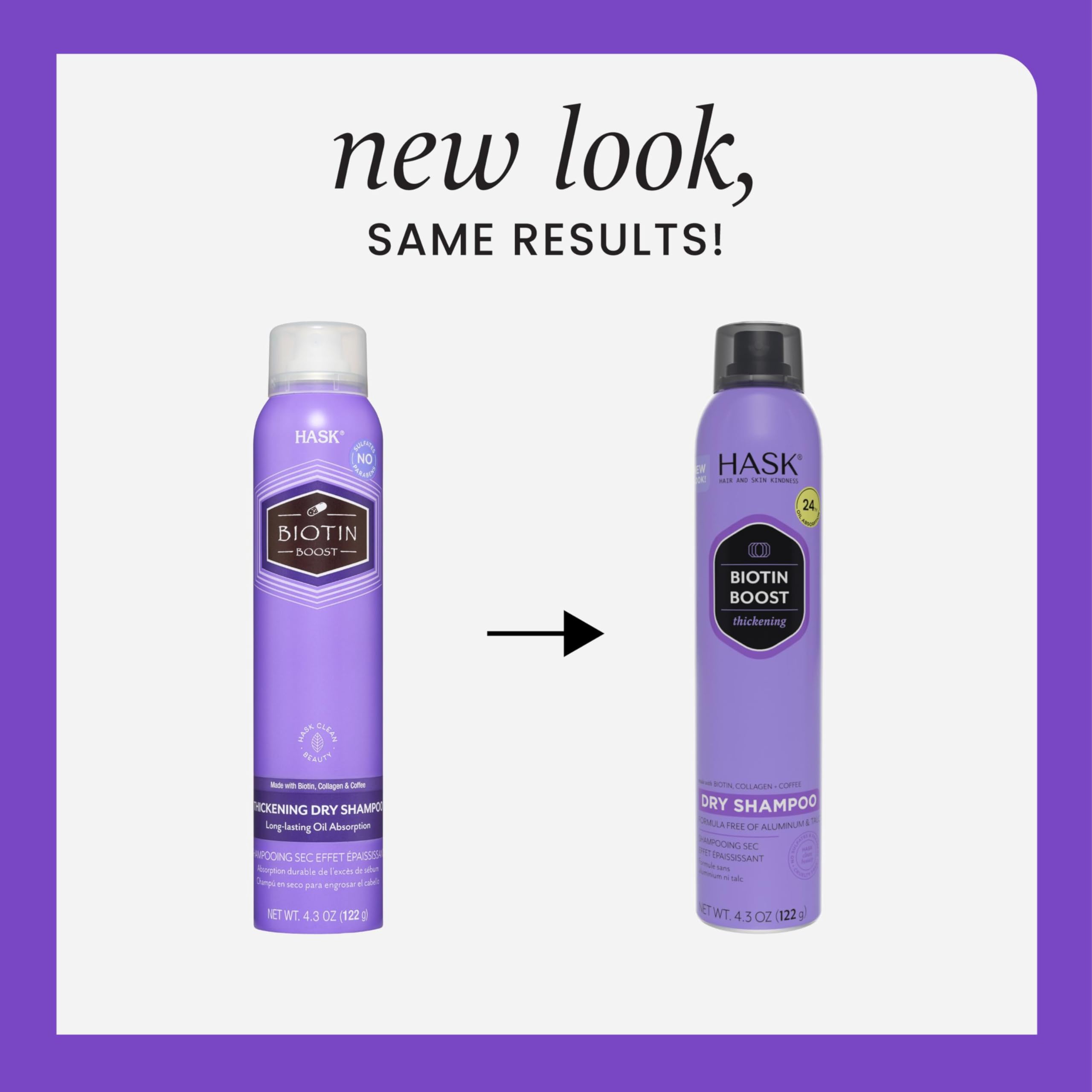 HASK Biotin Boost Thickening Dry Shampoo – Absorbs Oil, Adds Volume & Lift, Strengthens Strands, No Sulfates or Parabens, Cruelty-Free – 8.1oz