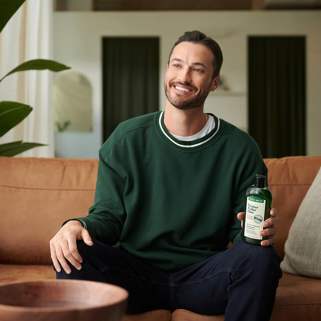 Thicker Fuller Hair 2-in-1 Thickening Shampoo and Conditioner for Men - Shampoo for Thinning Hair - Hydrating Shampoo with Aloe Leaf Juice - 12 oz