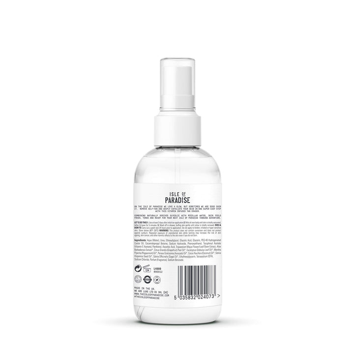 Isle of Paradise Over It Magic Self Tan Eraser - Vegan, Cruelty Free Exfoliating Glycolic Micellar Water, 200ml