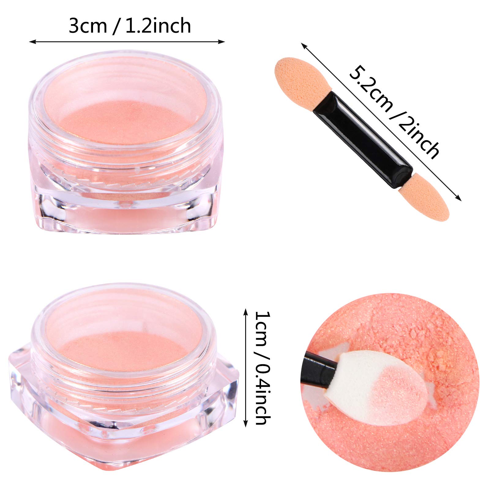 Ice Transparent Aurora Nail Powder, KISSBUTY 6 Colors Jelly Neon Rainbow Holographic Chameleon Powder Multi Chrome Nails Power Aurora Effect Iridescent Pigment Glitter Pearlescent Nail Art Glitters