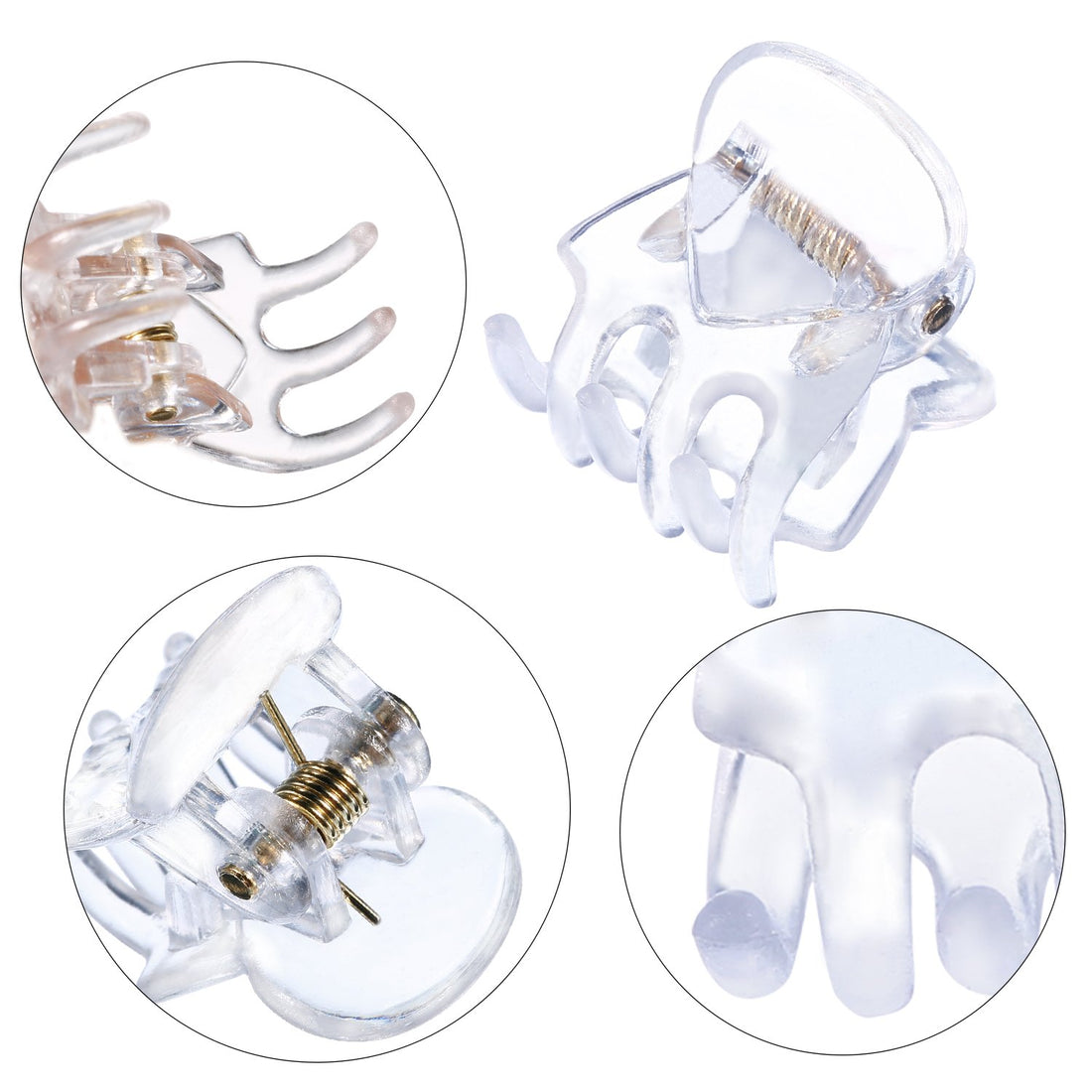 Clear: Hotop 24 Pieces Mini Hair Clips Plastic Hair Claws Pins Clamps For Girls And Women (Clear)